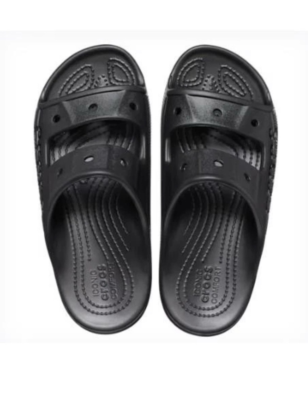 CROCS Men's Black Dual-Strap Slide Sandals